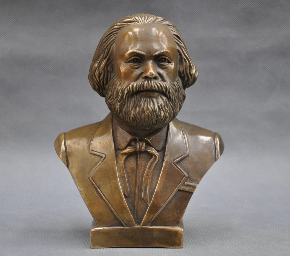 Tysk storkommunist carl marx buste bronzestatue