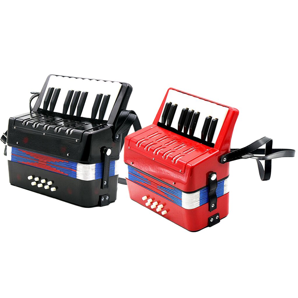 QUARKZMAN Akkoordeon, 17 toetsen 8 bassleutel trekharmonica Mini QUARKZMAN Akkoordeon, 17 toetsen 8 bassleutel trekharmonica Mini