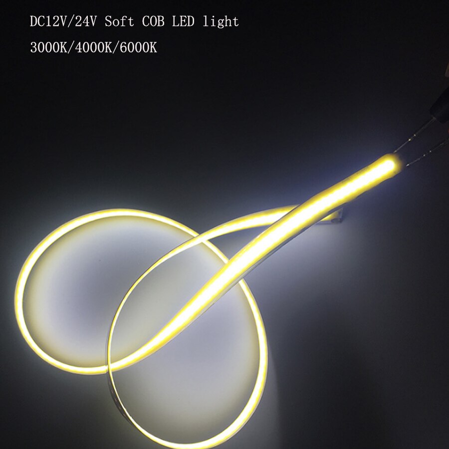 Dc 24v 6w cob lichtstrip vervormbare zachte lichtstrip flexibele flip-chip cob lichtbron csp zachte lichtstrip