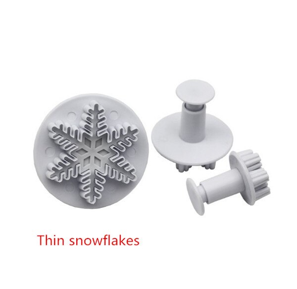 3 sztuk/zestaw plastikowe płatek śniegu tłok kremówka nóż akcesoria robić ciast pieczenie ciasteczek akcesoria robić dekoracji ciasto dekorowanie narz...: Thin snowflakes