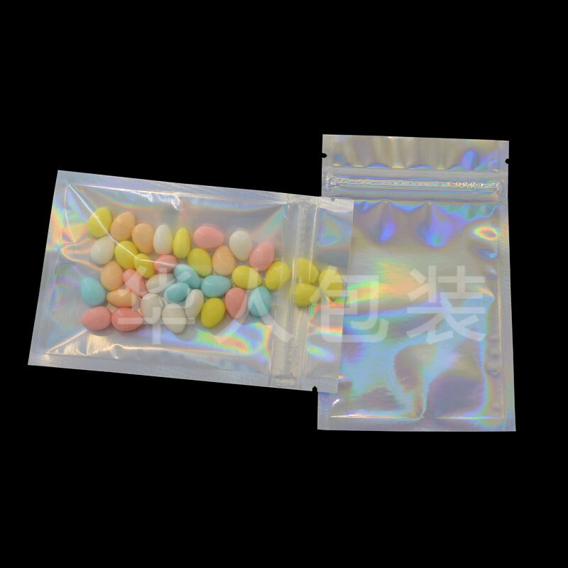 20pcs/lot Glitter Heat Seal Aluminum Foil Ziplock Bags Flat Zip Lock Retail Package Bag Plastic Foil Zip Bags