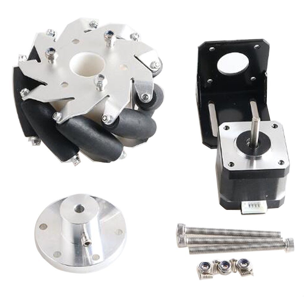 DIY Robot Track Mecanum Diameter Per Wheel: 4 inches (100mm) 42 Stepper Motor with 42 Motor Bracket Set of Matching Screws