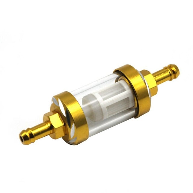 Filtro de combustible de vidrio reutilizable para motocicleta, pantalla Universal de Gas y gasolina, Combo de Motocross, piezas de filtros de aceite, 8MM: Gold