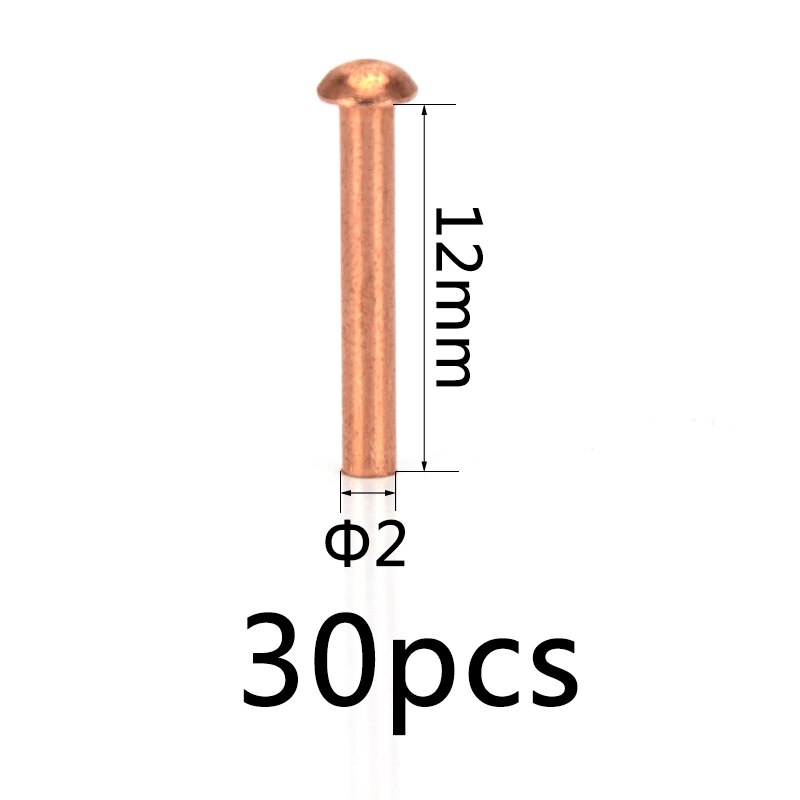 Durcheinander-tiefkopfniete,  m1.5 m2 kupfer-vollkopfnieten mit flachkopf, halbrundkopfniete, länge 3mm-12mm: Byt 2 x 12 x 30