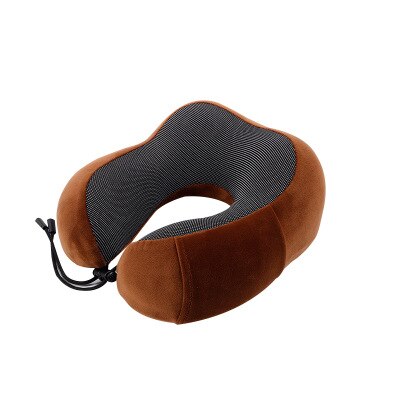 U-shaped Memory Schaum kopf Hals Kissen Weiche Langsam Rebound Raum Reise lagerung Flugzeug Flug kissen Gesundheits Kissen: Brown