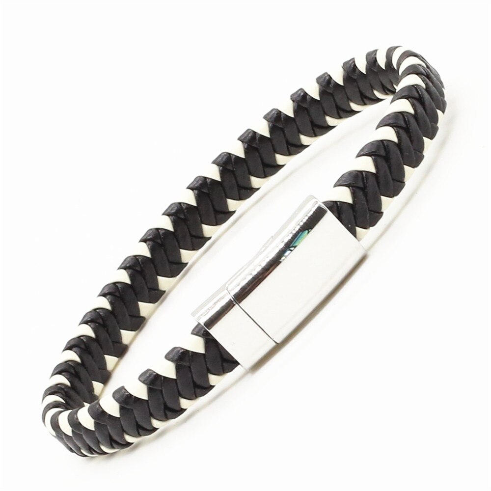Trendikäs käsintehty kudos punos vintage naaras femme homme mies magneetti mansetti pu nahka naisten rannekoru koruja asusteita: Tyyli 2