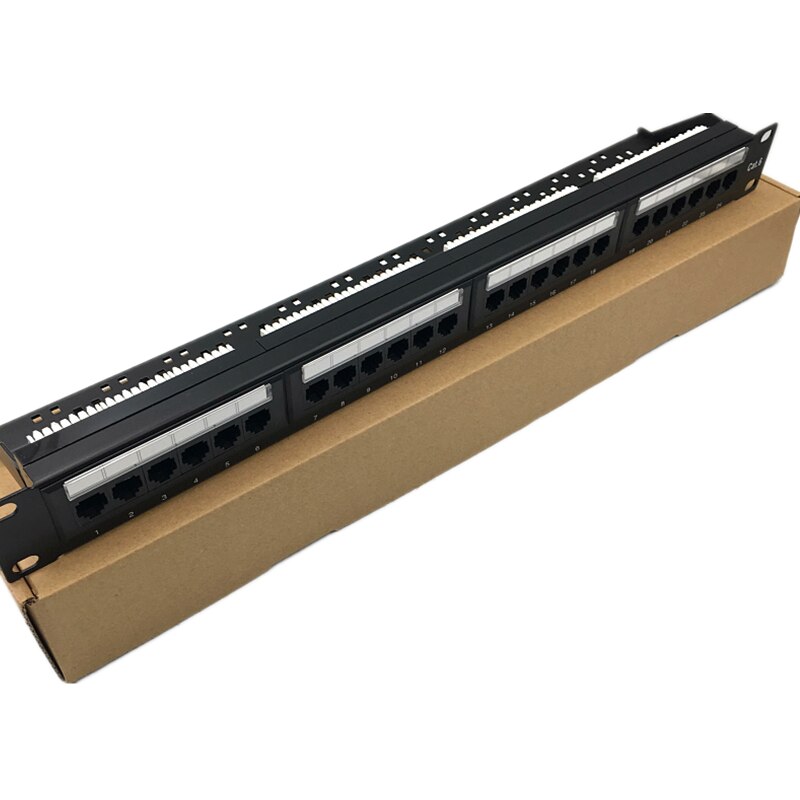 24 Ports CAT6 UTP Keystone Patch Panel 19 inch 1U cat6 Cable Frame Faceplate rj45 patch panel 24port