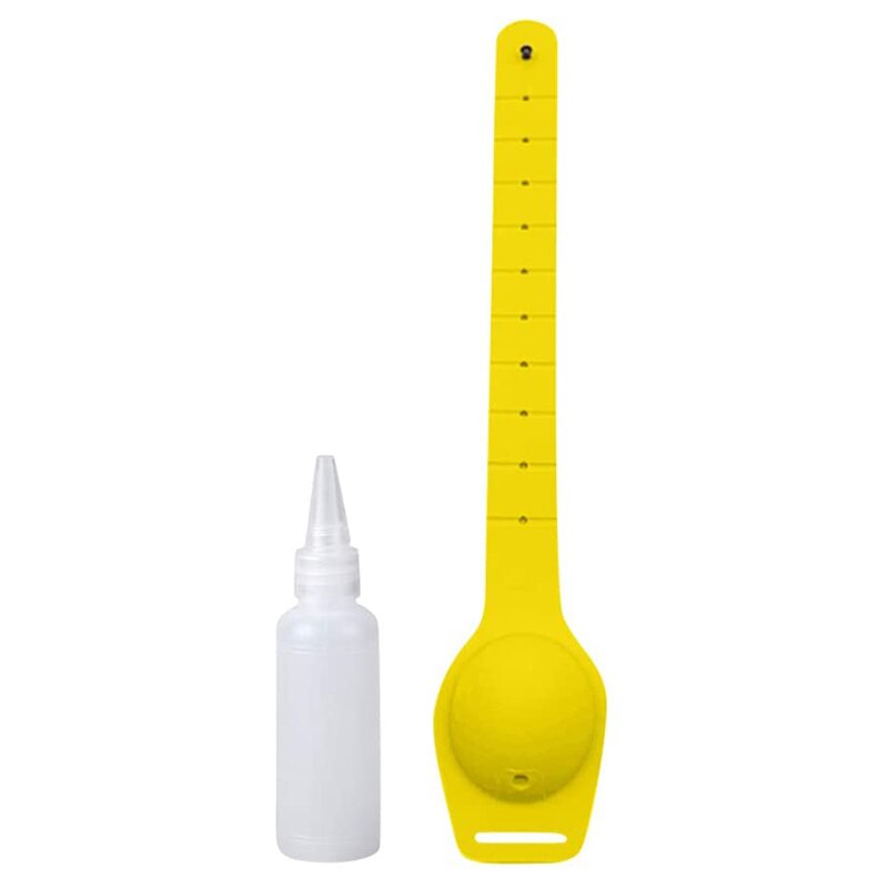 "Le meilleur" Gel de nettoyage des mains rechargeable distributeur de bracelet 12-13ml capacité portable petit presse savon 889: Jaune