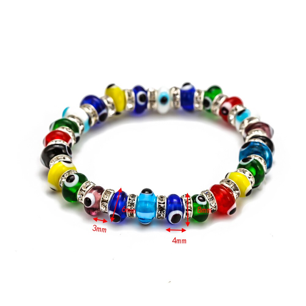 Lucky Eye Multi Color Glass Turkish Evil Eye Beads Bracelet Adjustable Chain Bracelet for Women Female Jewelry BE61