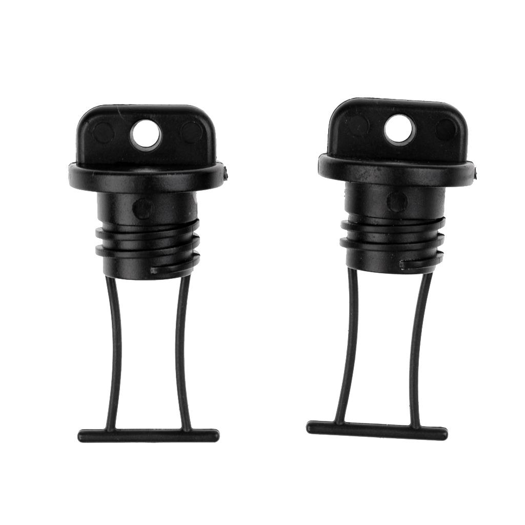 4Pcs Universal Black Plastic Kayak Dinghy Canoe Boat Hull Thread Drain Plugs Kayak Accessories