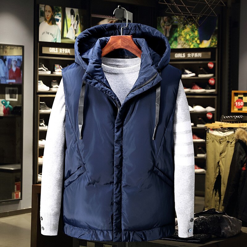 Veste à capuche d'hiver Gilet homme 6XL 7XL 8XL 9XL veste sans manches homme rouge bleu noir Gilet grande taille homme Gilet Uomo Inverno Mannen