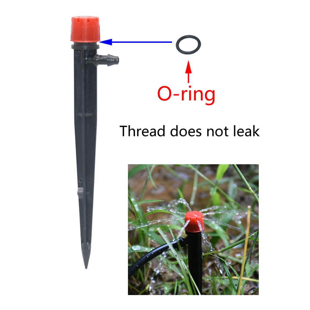 1/4" Hose Drip Irrigation System 360 Degree Adjustable 8 Hole Sprinkler Kit Garden Watering Inserting Ground Micro Flow Dripper