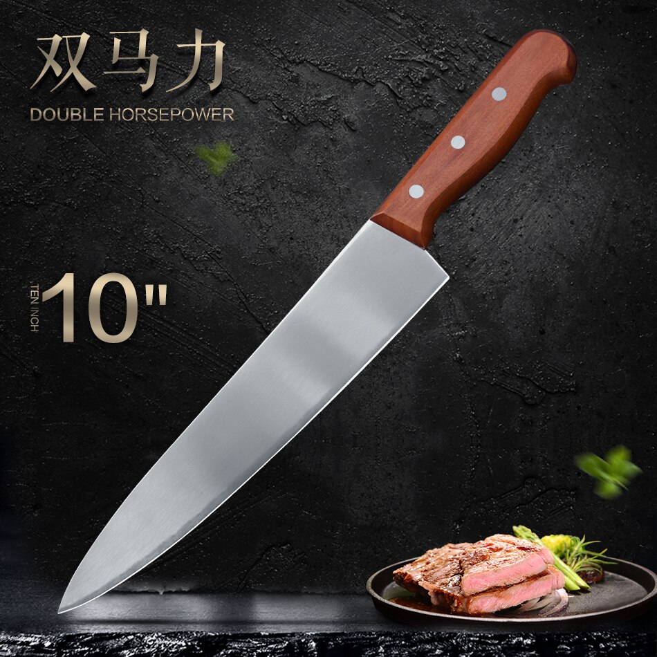Kitchen Knife Butcher Slaughter Slicing Meat Knives Chef Knife Cook Tools Kitchen Accessories 10 inch Steel Knives