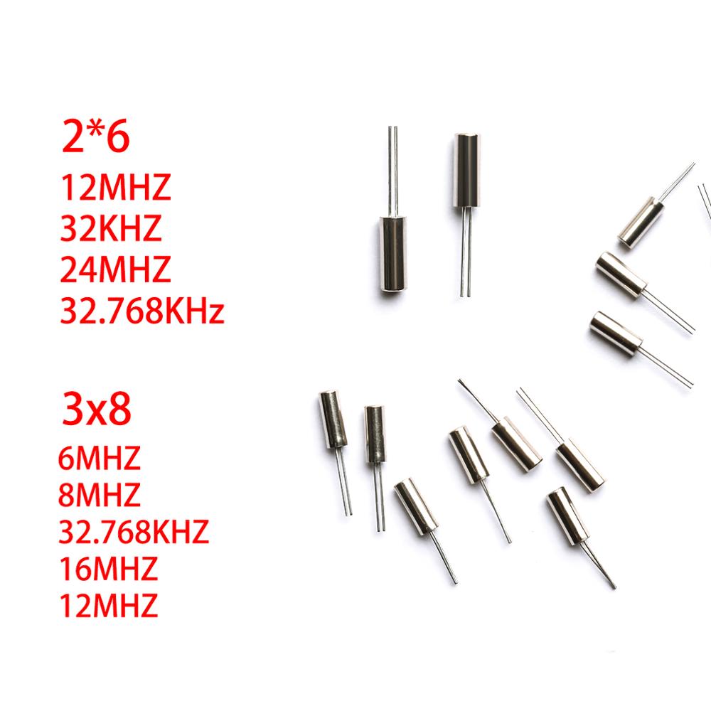 3X8 Cilindrische Passieve Kristaloscillator 2X6 Cilindrische Kwartskristal 32.768K Quartz Crystal 6MHZ12Mhz 32Khz 24Mhz 32.768Mhz