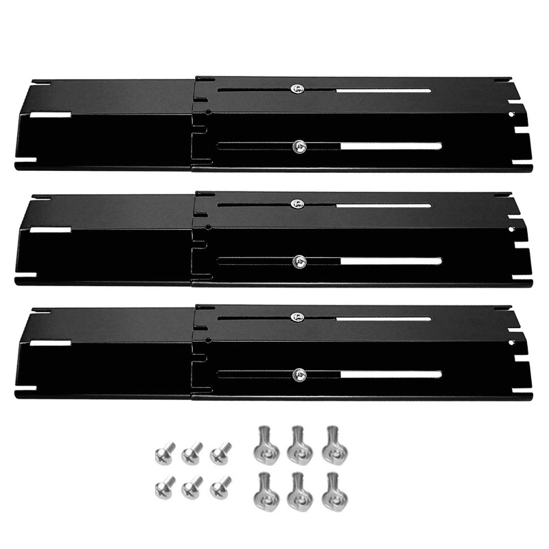 Adjustable Barbecue BBQ Grill Flame Tamers Burner Covers Heat Deflectors Stainless Steel Gas Grill Replacement Parts 1-4Packs: WHITE
