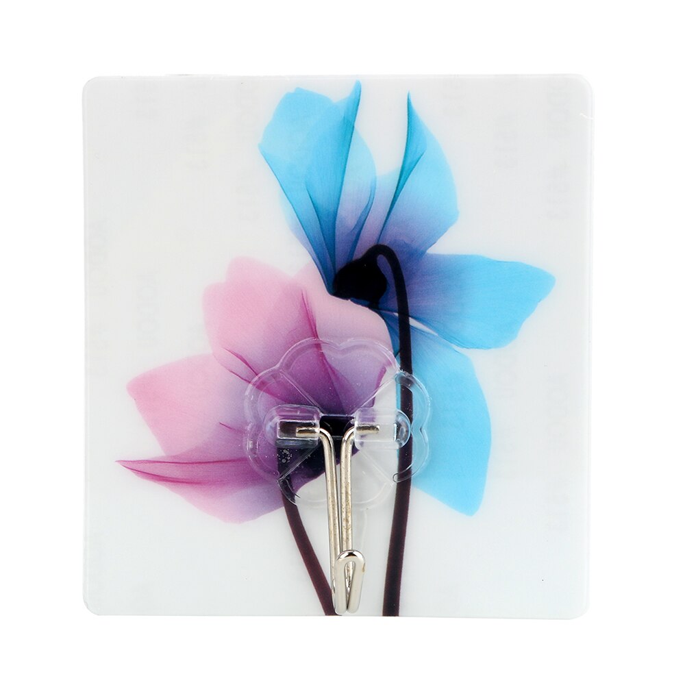 Support collant mural accessoires de salle de bain salle de bain cuisine crochets vêtements porte-serviettes crochet adhésif motif fleur