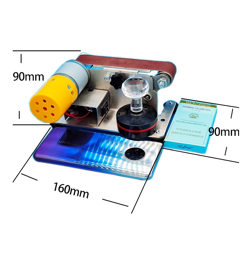 Mini Electric Belt Grinder Sharpener DIY Polishing Grinding Machine Cutter Edges Sharpener with 10pc Belt 110V/220V