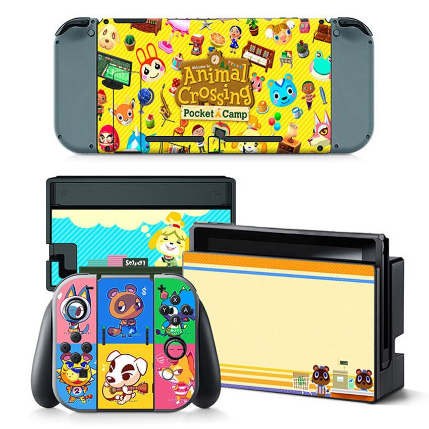 Cute Animal Crossing Vinyl Sticker Detachable Re-usable for Nintendo Switch Console & Joy-Con Controllers