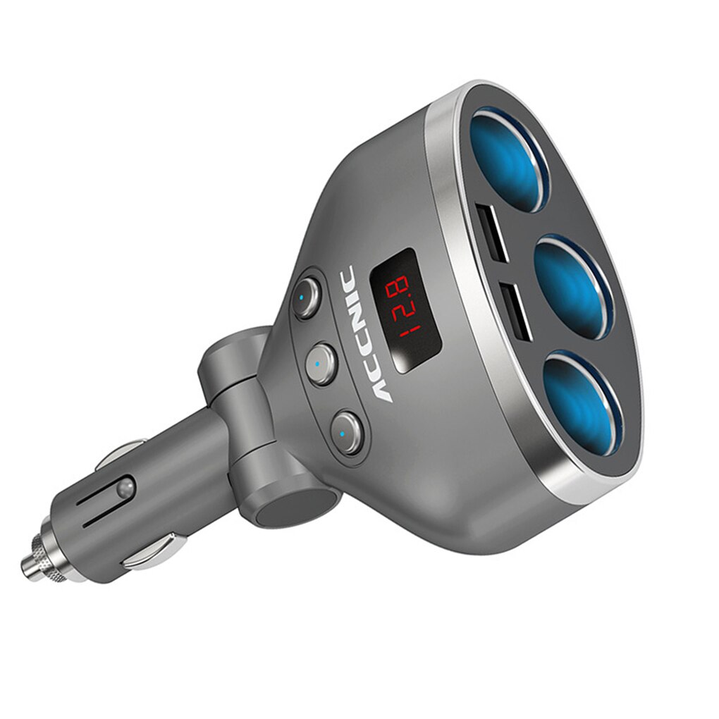 Accnic 3 in universele dubbele usb autolader spanning digitale 1 auto sigarettenaansteker splitter