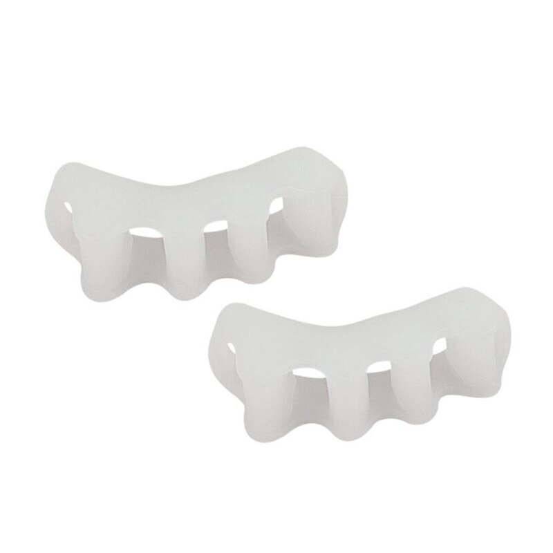 Tå separator korrektion hallux valgus corrector 2 stk silikone ortopædisk hammer separator glattejern spreder fodpleje værktøj: Hvid