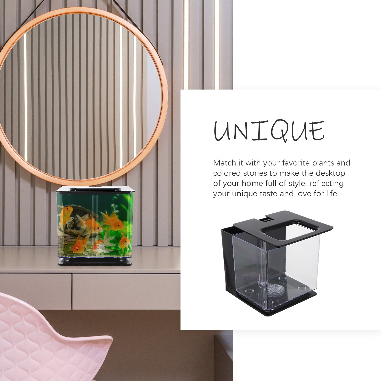 Water Changing Free Fish Tank Small Self-Cleaning Fish Tank Desktop Fish Tank