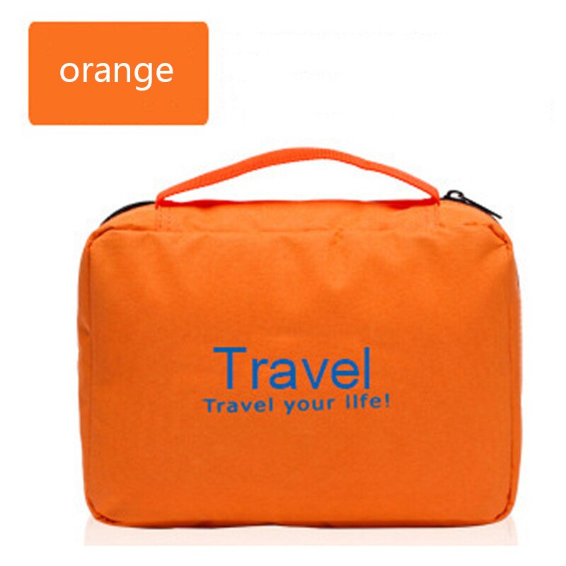Sac de voyage multifonctionnel de imperméable à l'eau Portable articles de toilette hommes et femmes cosmétiques sac de rangement sac de toilette suspendu: orange