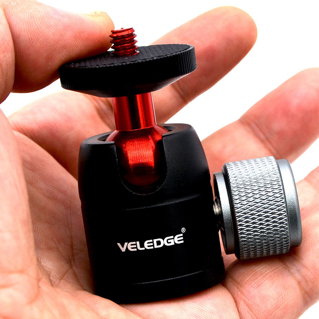 1/4 & #39 ;& #39 ; mini-kugelkopf-halterung für stativ mit led-beleuchtung für dslr-kameras