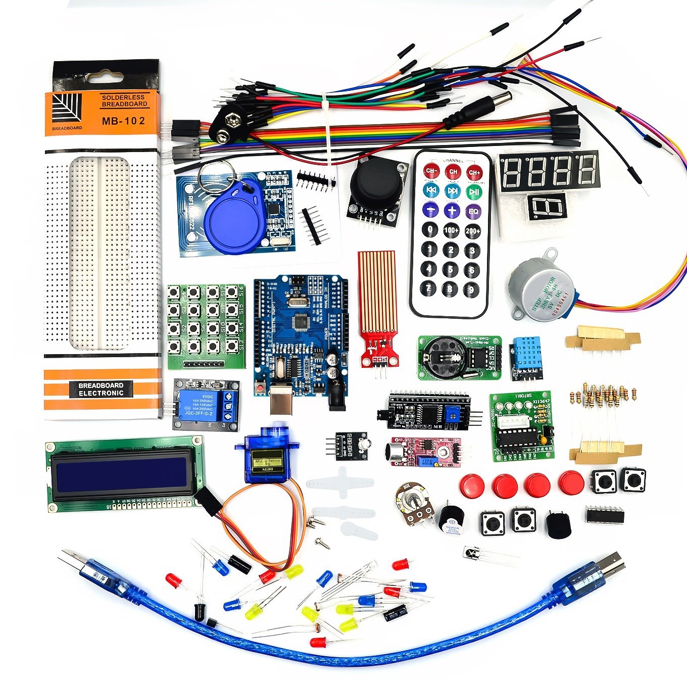 RFID-Starterkit für Arduino für UNO R3, offizielle Version ATMEGA328P, RFID-Upgrade-Version, Lernsuite mit Komponentenbox: Orange