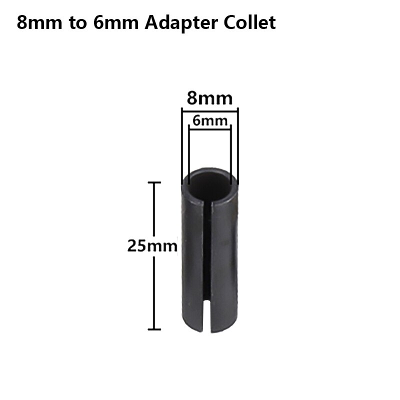 Hampton 1pc adapter spændeskaft 6/6.35/8/9.5/10/12/12.7mm fræser adaptere holder cnc router værktøjsholder: 8mm to 6mm