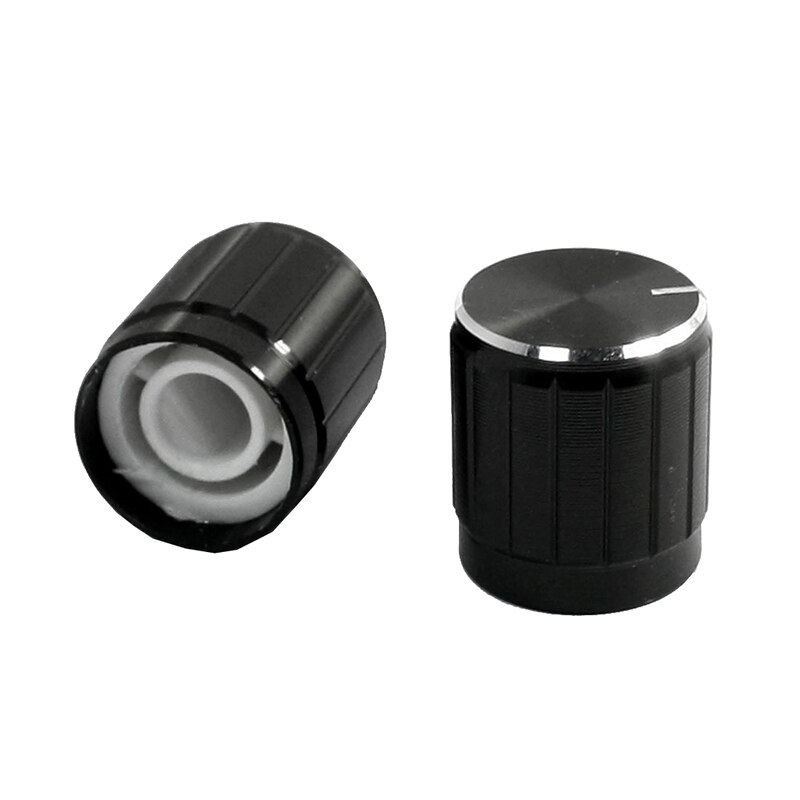 2 Pcs Antislip Geribbeld Handvat Potentiometer Knoppen Caps 6Mm Dia Hole Black: Default Title