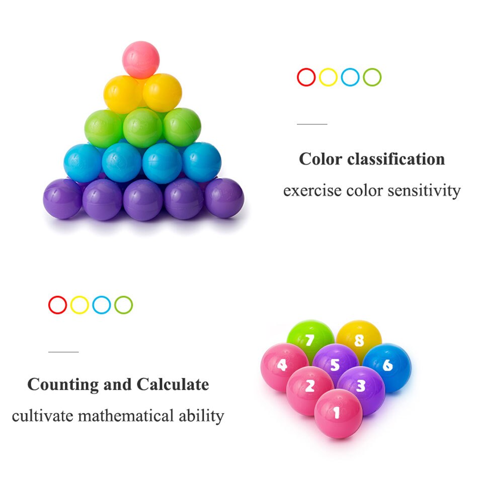 200 Pcs Kids Toy Balls Colorful Ocean Ball Soft Plastic Eco-Friendly Water Pool Ocean Wave Ball Pit Toys for Baby Dia 5.5cm