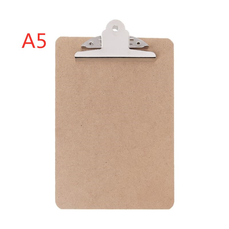 Portable A4/A5 Wooden Writing Clip Board File Hardboard with Batterfly Clip for Office School Stationery Supplies: Other