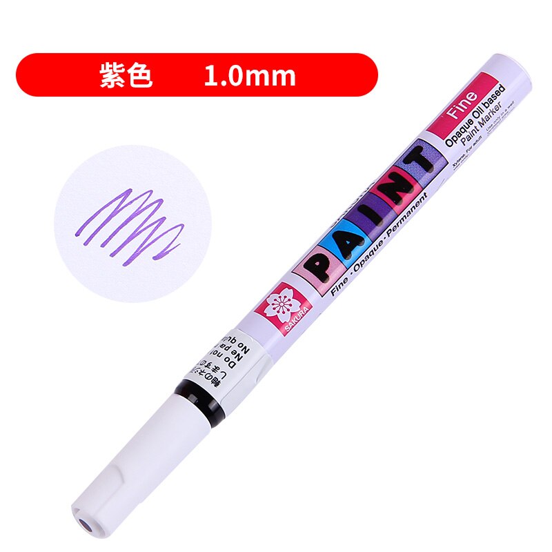 1 pçs sakura cherry blossom marcador caneta pintura vermelha preto azul toque pintura mão-pintado assinatura oleosa linha gancho caneta: ROXO