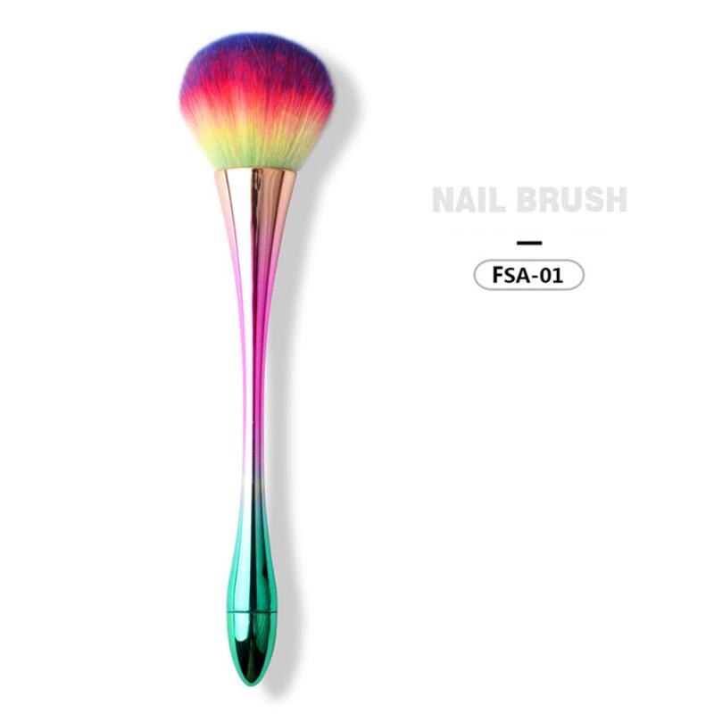 1 Uds. Cepillo de limpieza de uñas quitar polvo arte uñas manicura pedicura suave quitar polvo acrílico cepillo de limpieza para herramientas de cuidado de uñas: 01