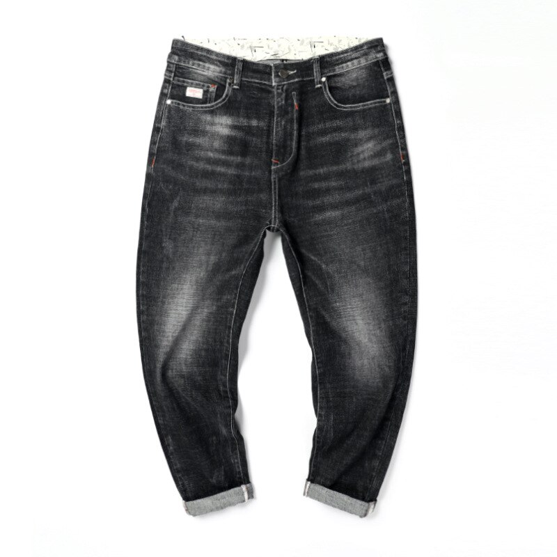 Plus size jeans menn 5xl 6xl 7xl 8xl large size jeans menn band stor størrelse herre jeans xl -7xl for 150kg: Dm9300 svartgrå / 7xl(46)