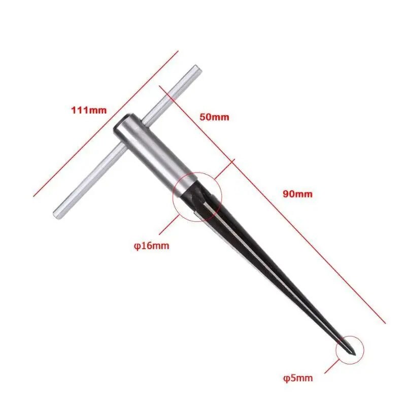 5mm-16mm Bridge Pin Hole Hand Held Reamer T Handle Taper 6 Flutes Reaming Tool