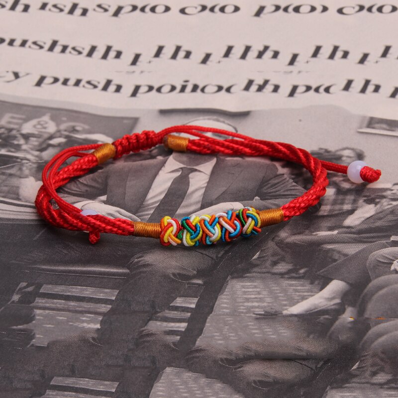 Tibetan Buddhist Lucky Charm Tibetan Bracelets & Bangles For Women Men Handmade Knots Red Rope Amulet Bracelet