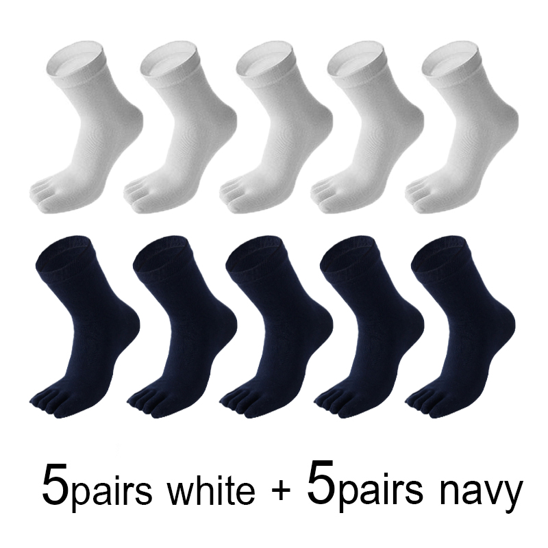 Calcetines de algodón con dedos separados para hombre, calcetín Unisex de talla grande 5, para otoño e invierno, 10 pares, 20 unidades: 11