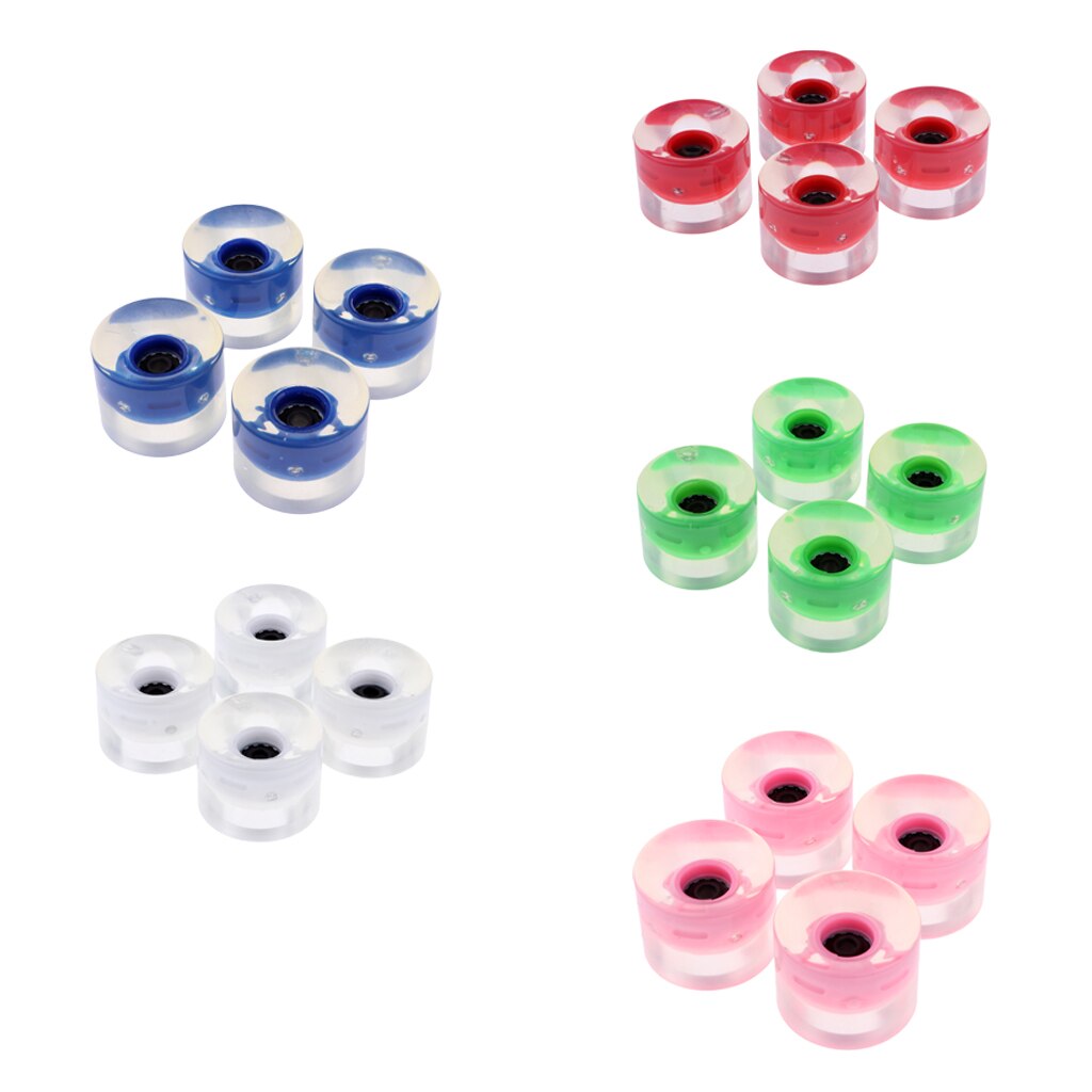 4 stk 60mm blinkende rullelys opp blits rullebrett longboard hjul 78a med bærende kjerne glød om natten 5 farger