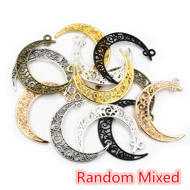 41x30mm 10 Uds 6 colores plateado estilo Luna dijes hechos a mano colgante: DIY para pulsera collar: Morado