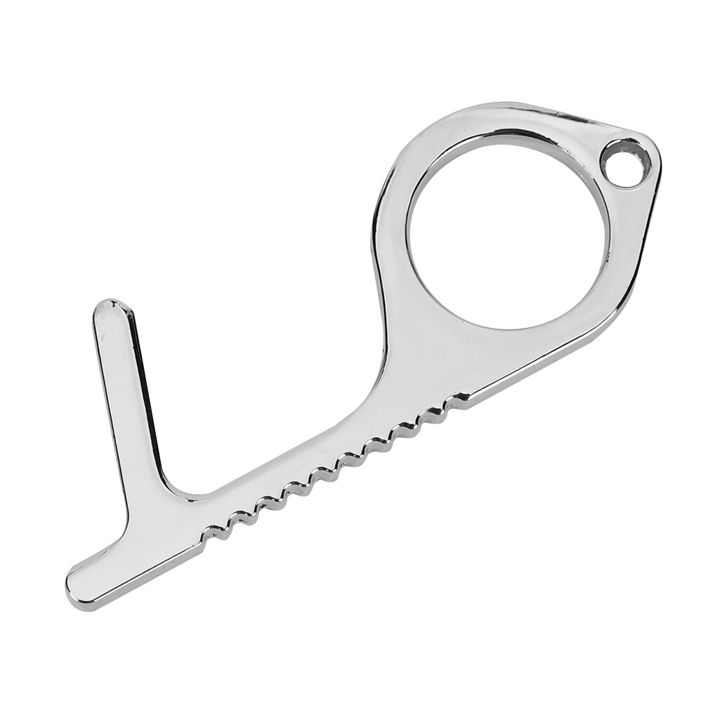 Door Automatic 3Pcs Zinc Alloy Silver Portable Non-Contact Door Opener Opening Tool for Door Elevator