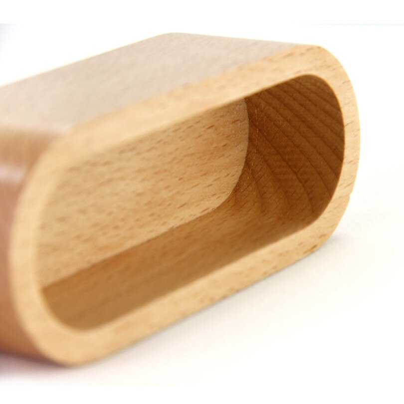 Wooden business card holder table card display storage box name card holder case office supplies