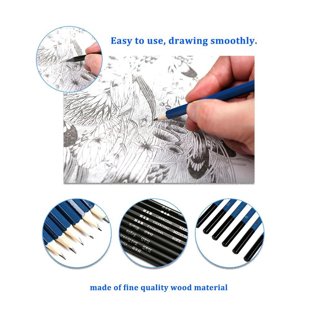 Sketch Pencil Set Sketch Pencil Painting Tool Set Stationery Crafts Student Graffiti Artist Art Supplies Drawing 60pcs Portable
