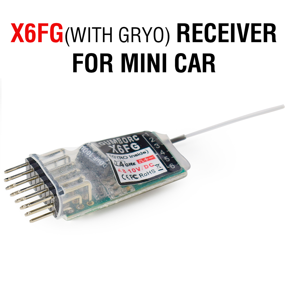 DUMBORC X6F/X6FG/X6DC/X6DCG 2.4G 6CH Radio Control System Receiver for X4 X5 X6 X6P Transmitter RC Car Boat Remote Controller: Light Grey