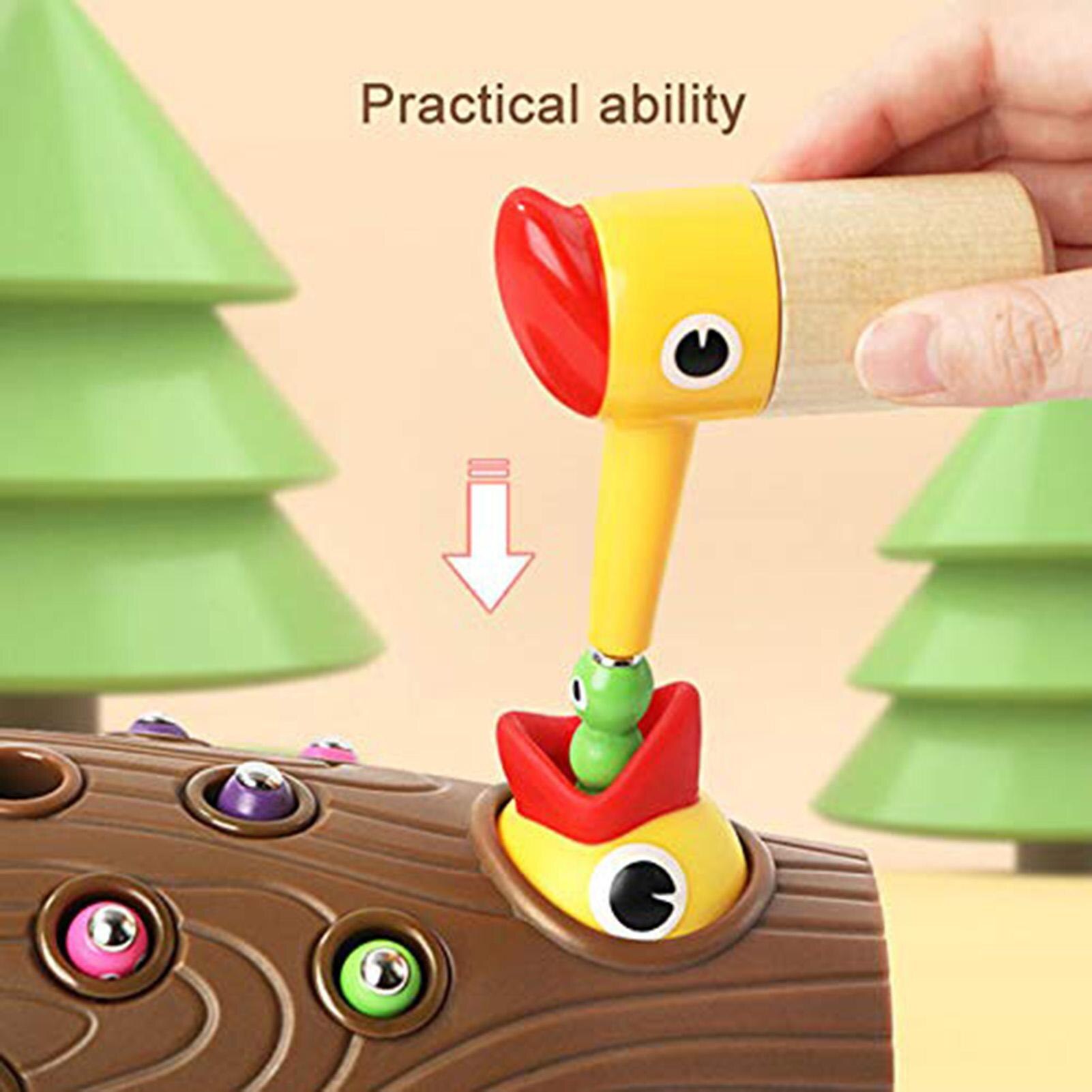 Woodpecker Early Education Toy Woodpecker Catching Bugs Toy Woodpecker Catching Bugs with Magnet Fishing Year