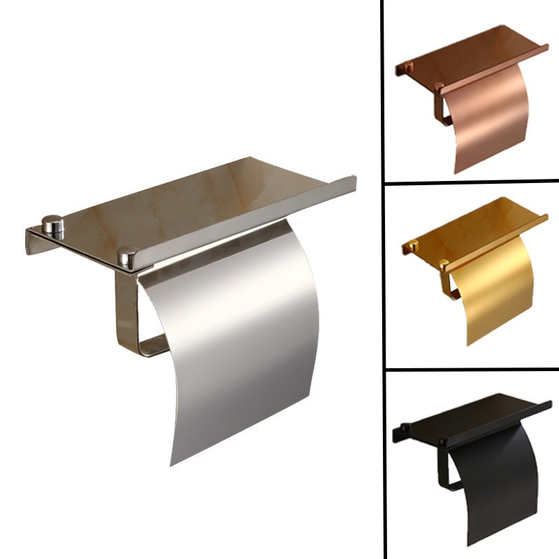 Rustfrit stål papirrulleholder mobiltelefon tissue hotel badeværelse racks hardware toilet