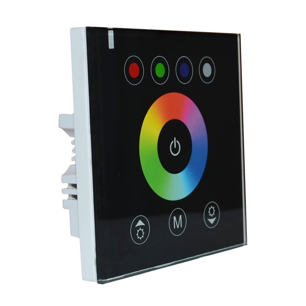 Touch Panel LED Dimmer wandmontage voor RGBW LED Strip Verlichting DC12V-24 V (Zwart)