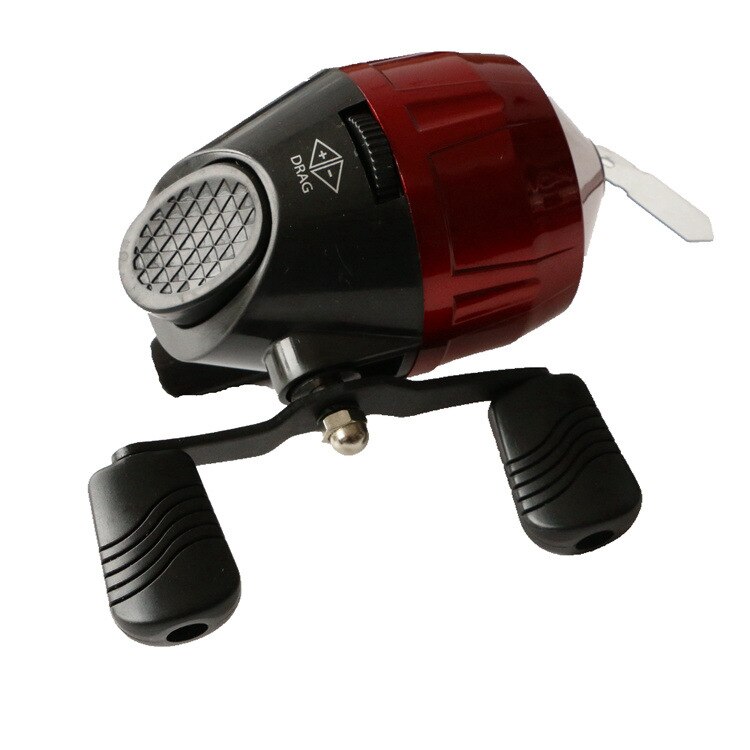 Moulinet de pêche Spincast en acier inoxydable, 10lb/85yds, lance-pierre, pour chasse, pêche sur glace: Rouge