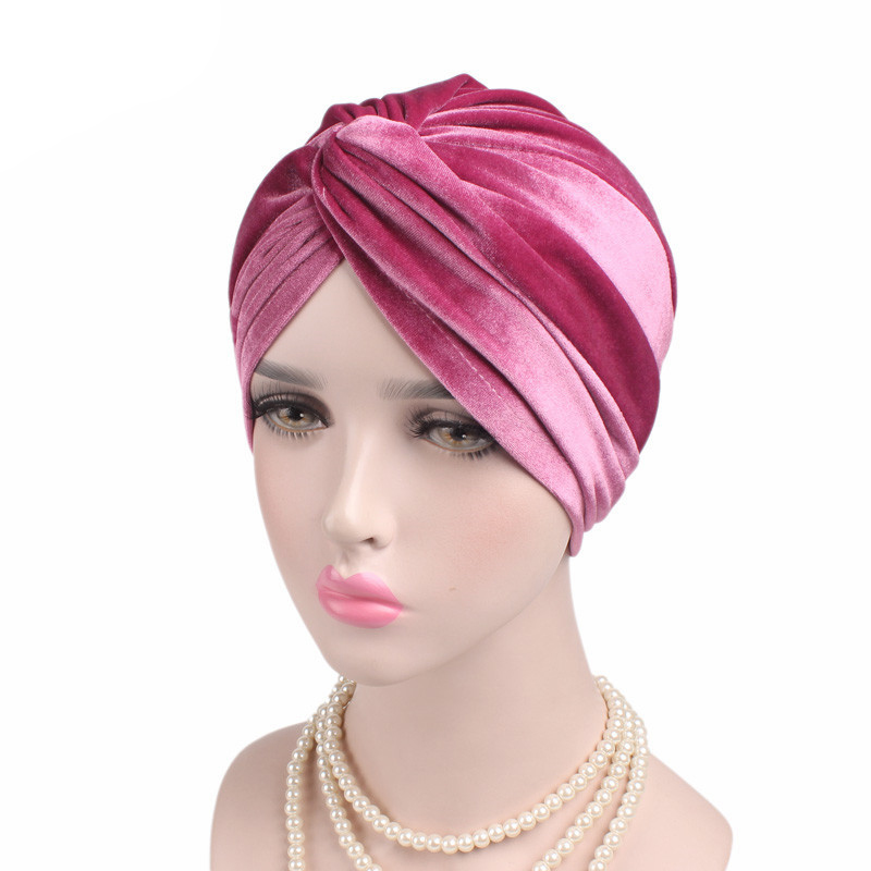 Nueva Cruz musulmana turbante gorros Hijab interiores Hijab islámico cabeza bufanda sombrero diadema turbante mujer musulmán turbante Hijabs: Rosa