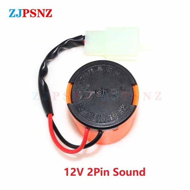 Relais clignotant à 2 fils, 12V, 48V, 64V, 3 broches, clignotant rond, signaux de clignotants, relais, Buzzer, indicateur LED: Ivoire